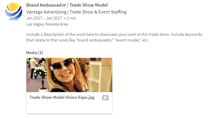 Showcase your modeling experience on your LinkedIn Profile